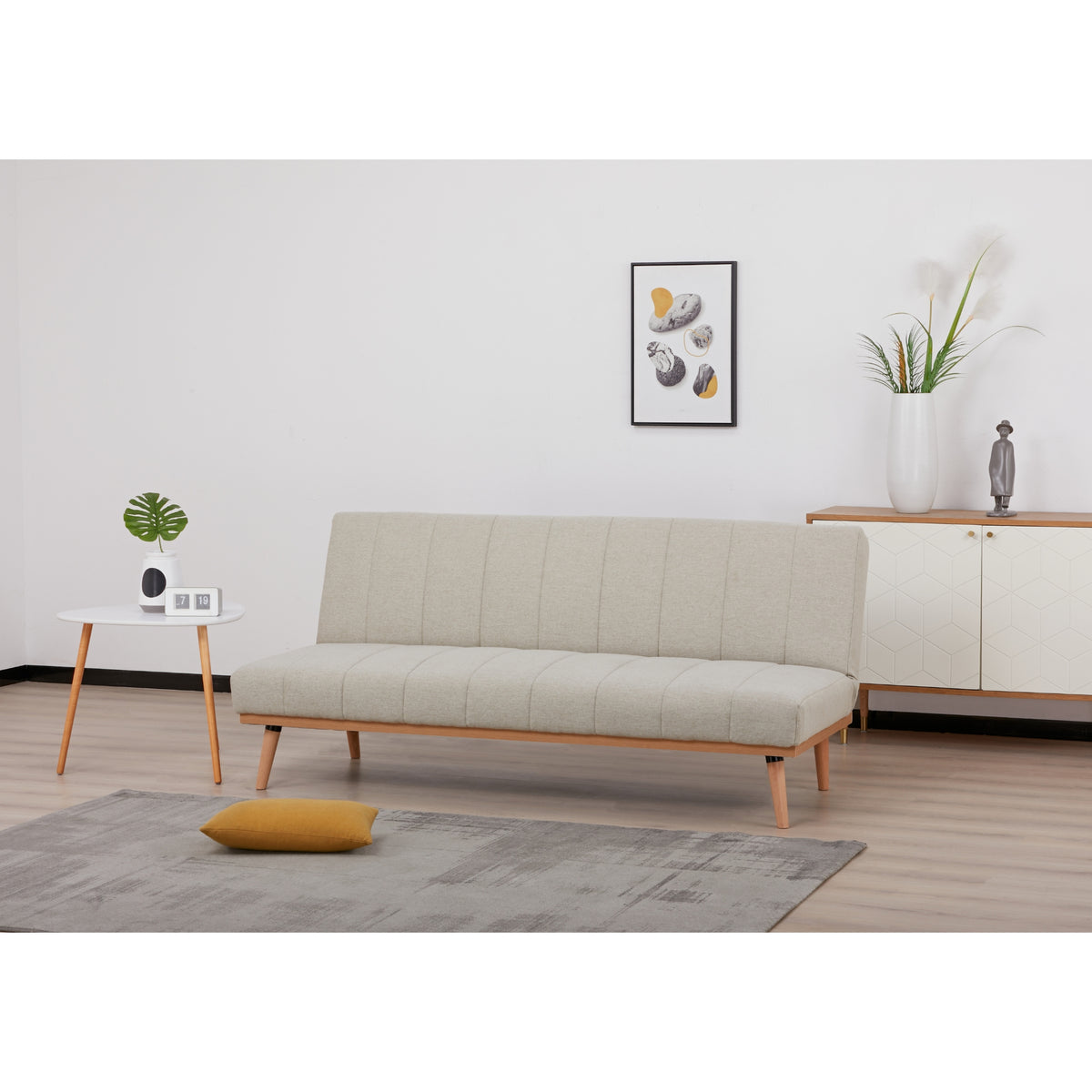 Monroe 3 Seater Sofa Bed Beige 