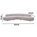 Montana 3 Seater Curved Fabric Sofa Champagne Beige 