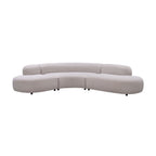Montana 3 Seater Curved Fabric Sofa Champagne Beige 