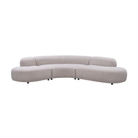 Montana 3 Seater Curved Fabric Sofa Champagne Beige 