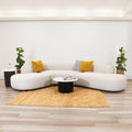 Montana 3 Seater Curved Fabric Sofa Champagne Beige 