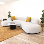 Montana 3 Seater Curved Fabric Sofa Champagne Beige 
