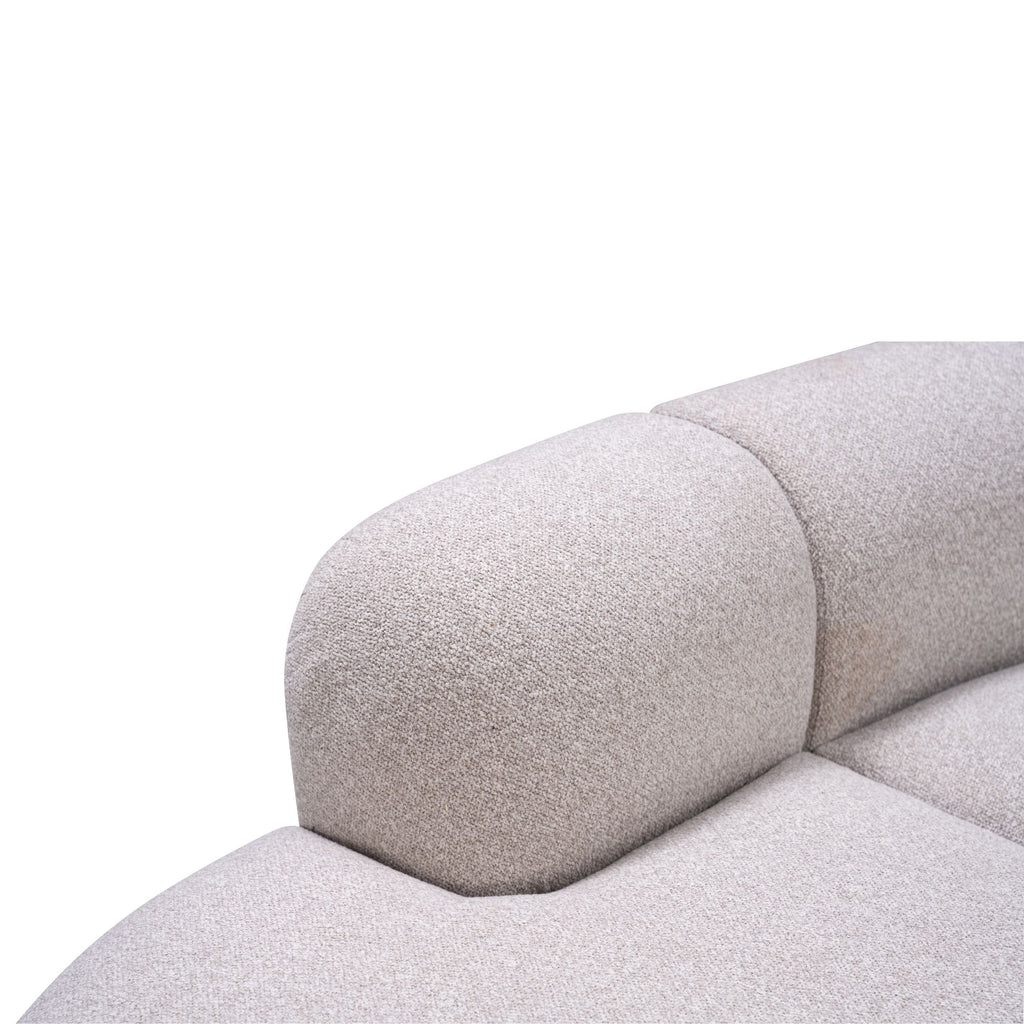 Montana 3 Seater Curved Fabric Sofa Champagne Beige 