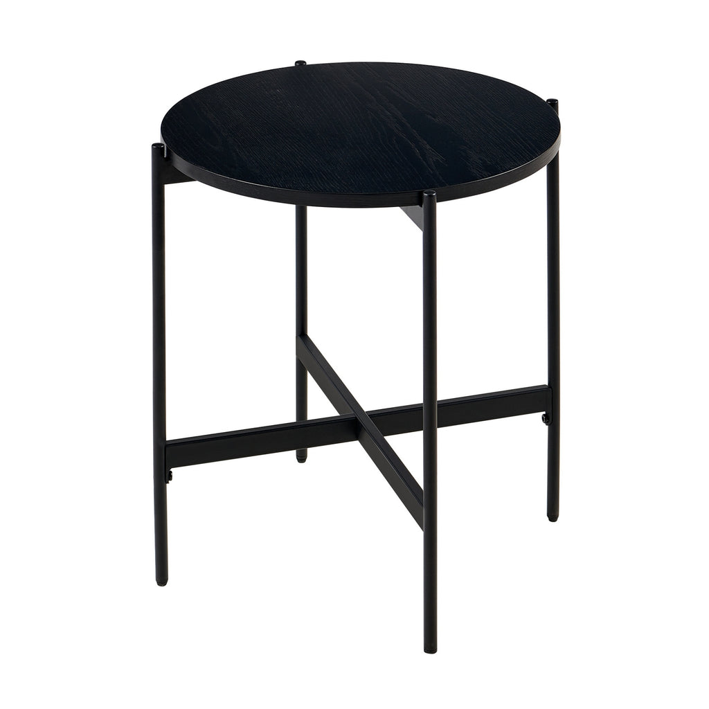 Montrel 50cm Round Lamp Table Black