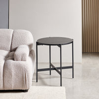 Montrel 50cm Round Lamp Table Black