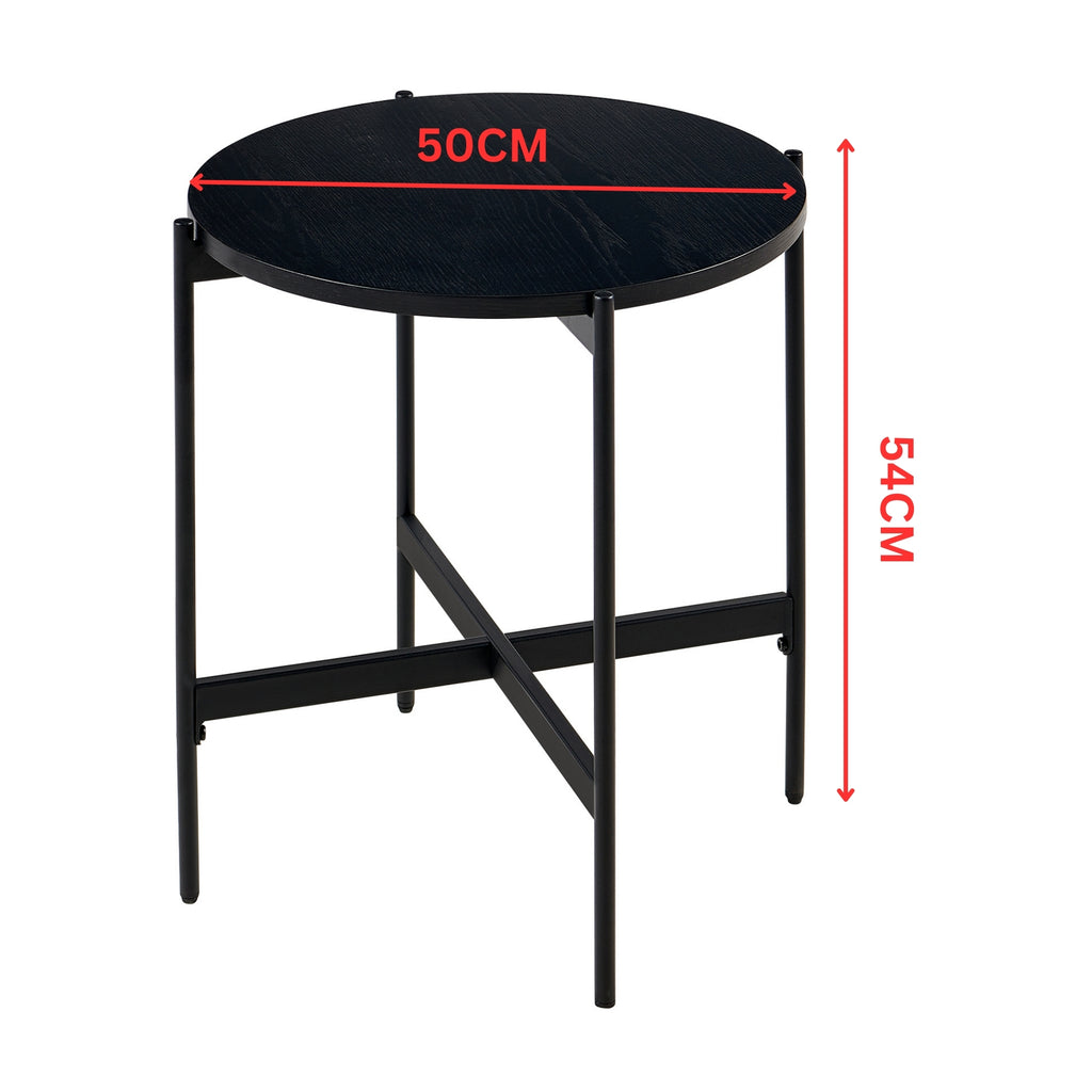 Montrel 50cm Round Lamp Table Black