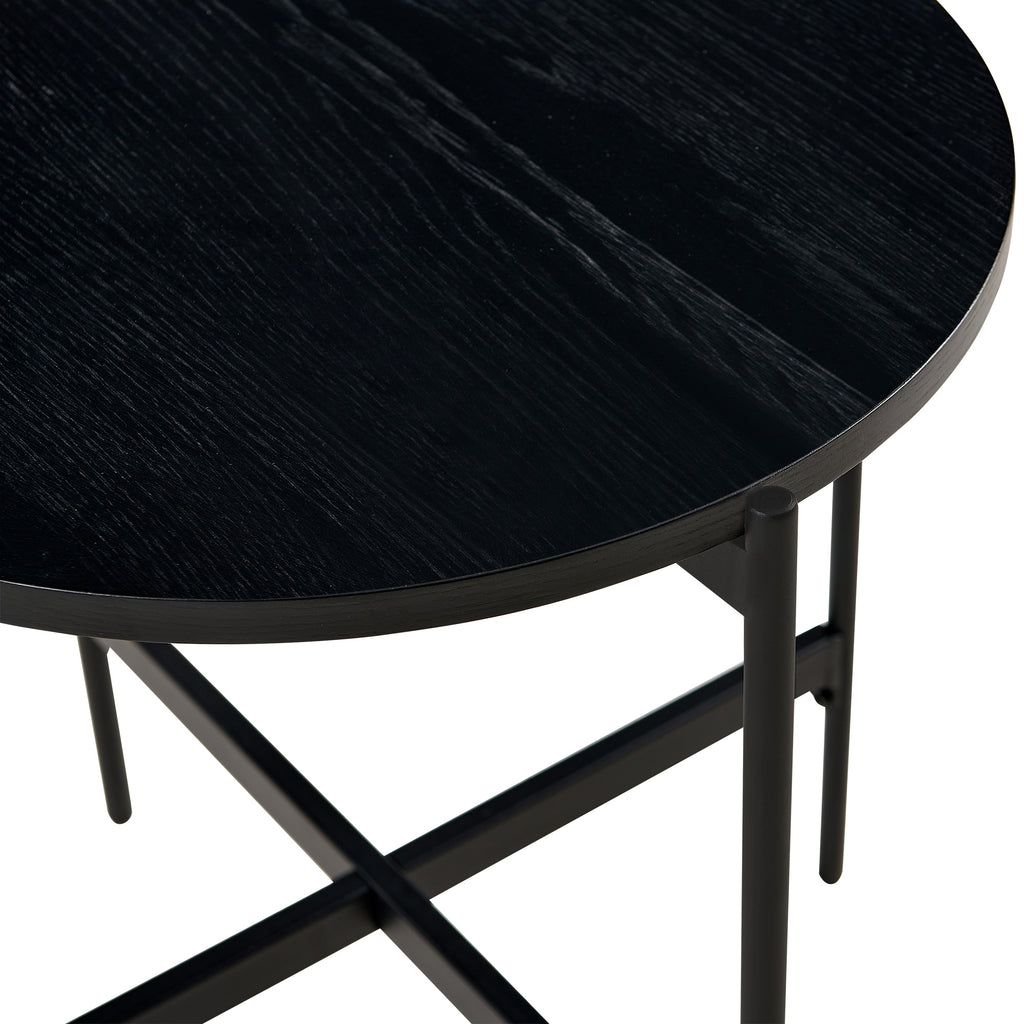Montrel 50cm Round Lamp Table Black