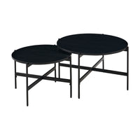Montrel Set Of 2 Nesting Round Coffee Tables Black 