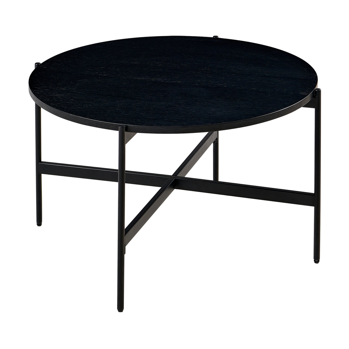 Montrel Set Of 2 Nesting Round Coffee Tables Black 