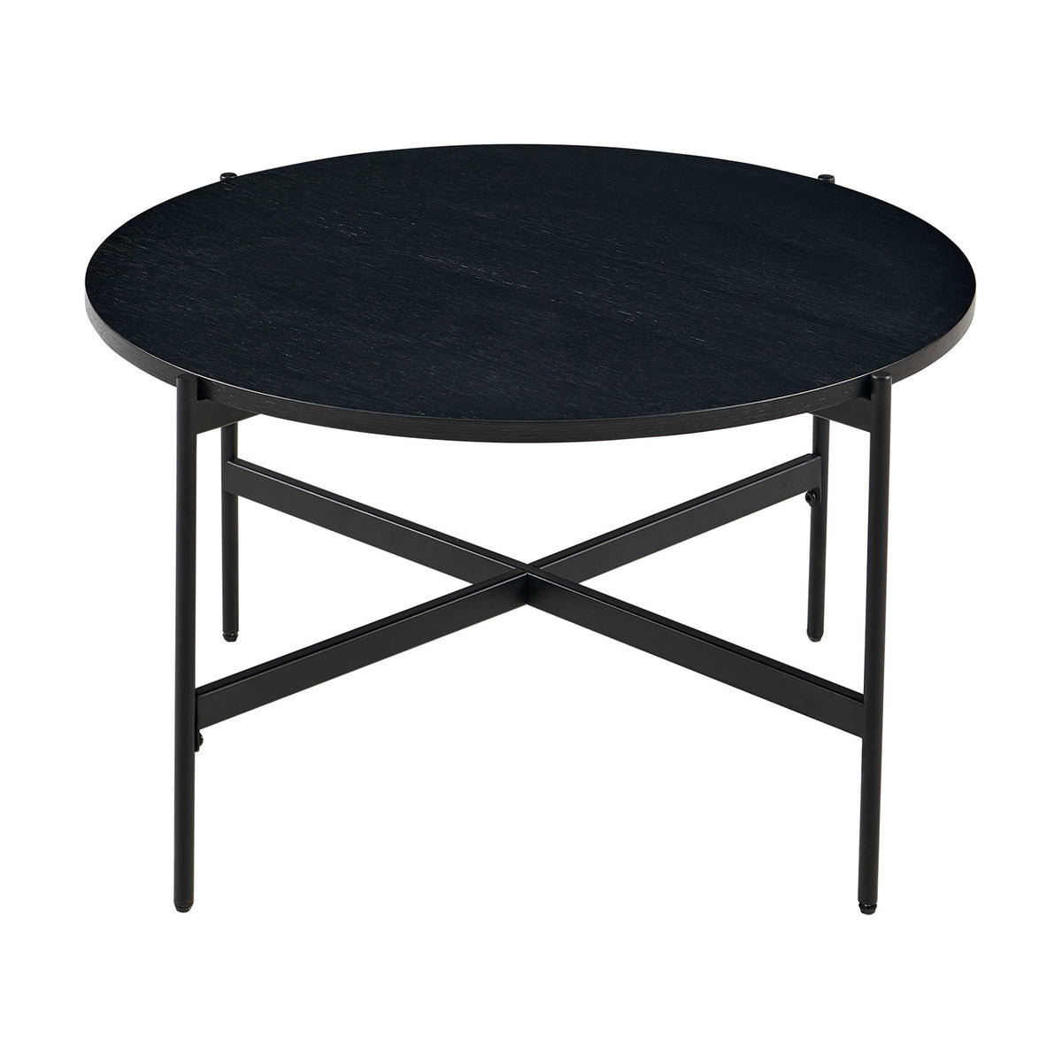 Montrel Set Of 2 Nesting Round Coffee Tables Black 
