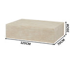 Monument 120cm Rectangular Coffee Table Travertine Beige