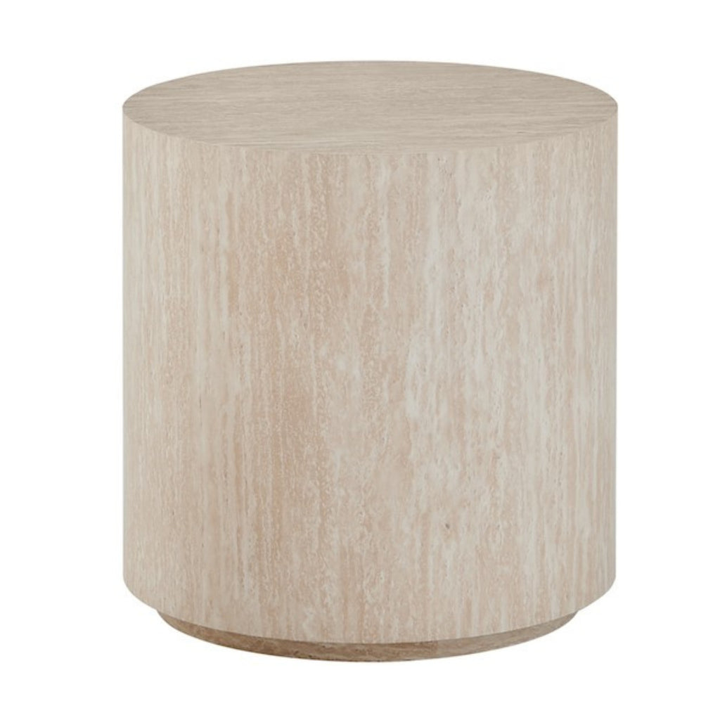 Monument 45cm Round Side Table Travertine Beige