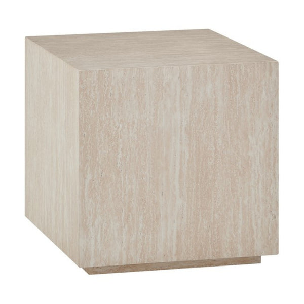 Monument 45cm Square Side Table Travertine Beige