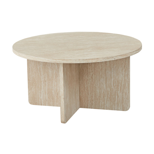 Monument 90cm Round Coffee Table Travertine Beige