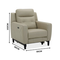 Morgan Single Seater Electric Recliner Genuine Leather Beige