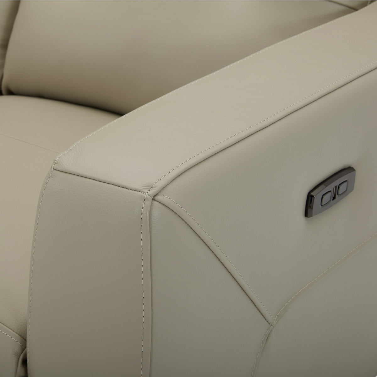 Morgan Single Seater Electric Recliner Genuine Leather Beige