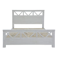 Myer 4pc Bed Frame Suite Bedside Tallboy Package White Wash Double 