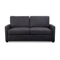 Nathan  Fabric Sofa Double Bed Lounge Couch Memory Foam Mattress Graphite Dark Grey