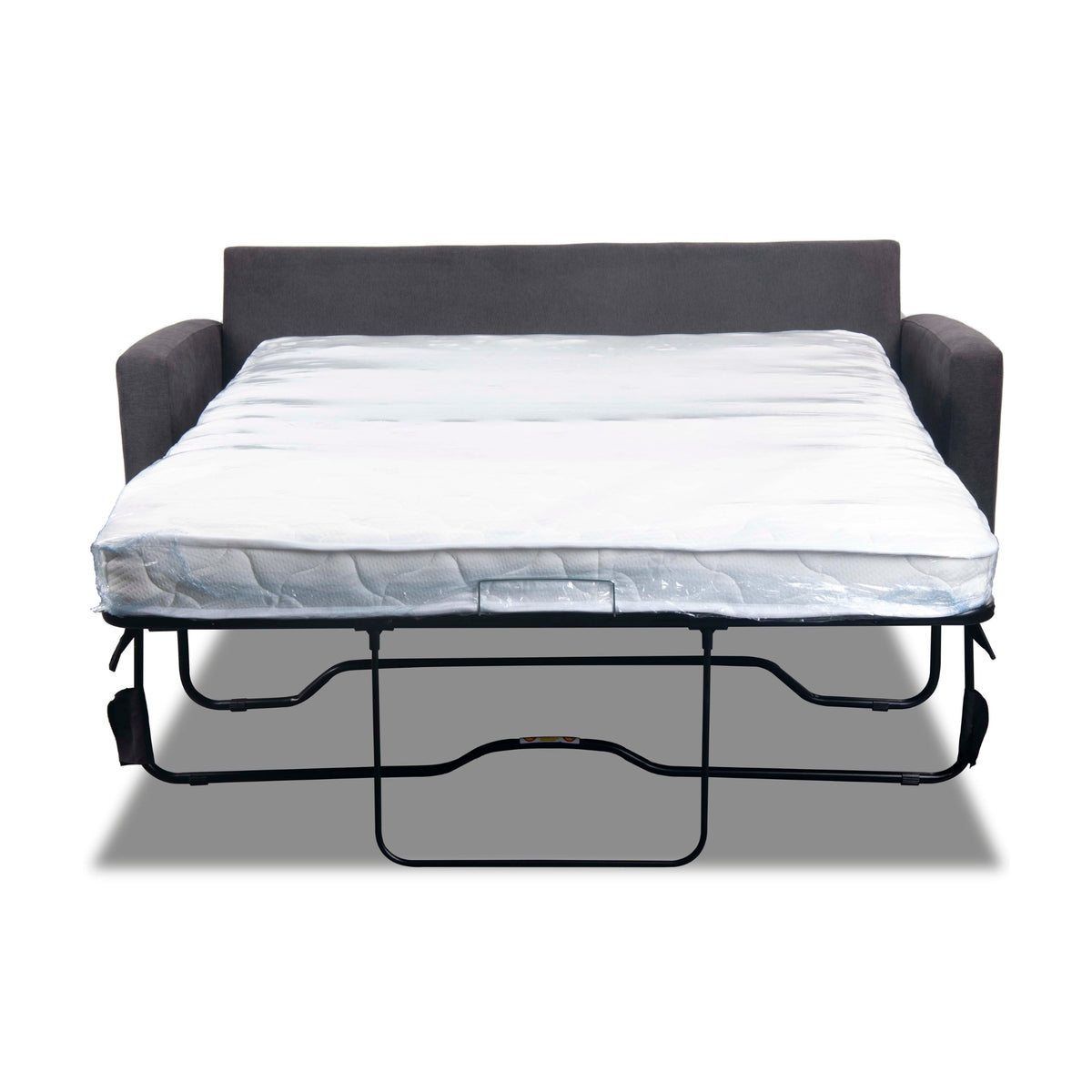 Nathan  Fabric Sofa Double Bed Lounge Couch Memory Foam Mattress Graphite Dark Grey