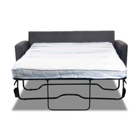 Nathan  Fabric Sofa Double Bed Lounge Couch Memory Foam Mattress Graphite Dark Grey