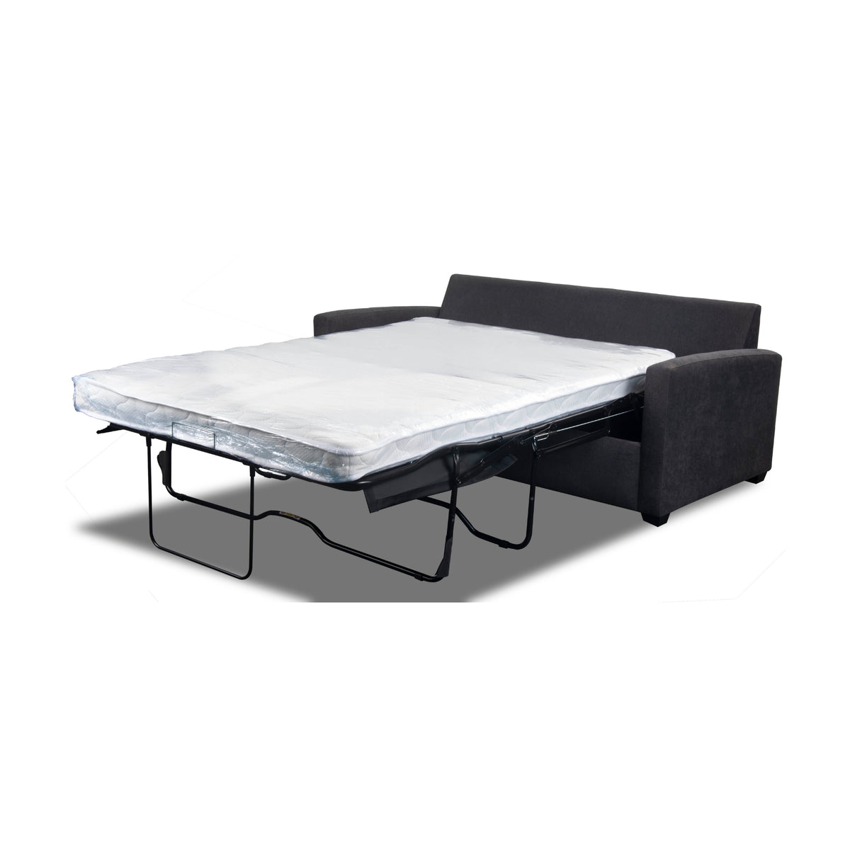 Nathan  Fabric Sofa Double Bed Lounge Couch Memory Foam Mattress Graphite Dark Grey