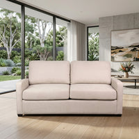 Nathan  Fabric Sofa Double Bed Lounge Couch Memory Foam Mattress Nouget Beige
