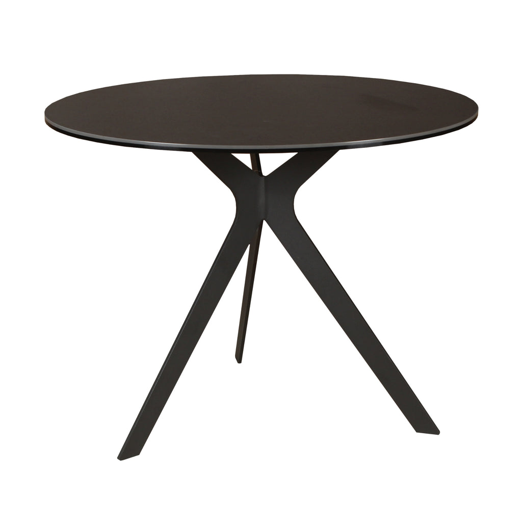 Neo 60cm Side Table Ceramic Tempered Glass Top Dark Grey