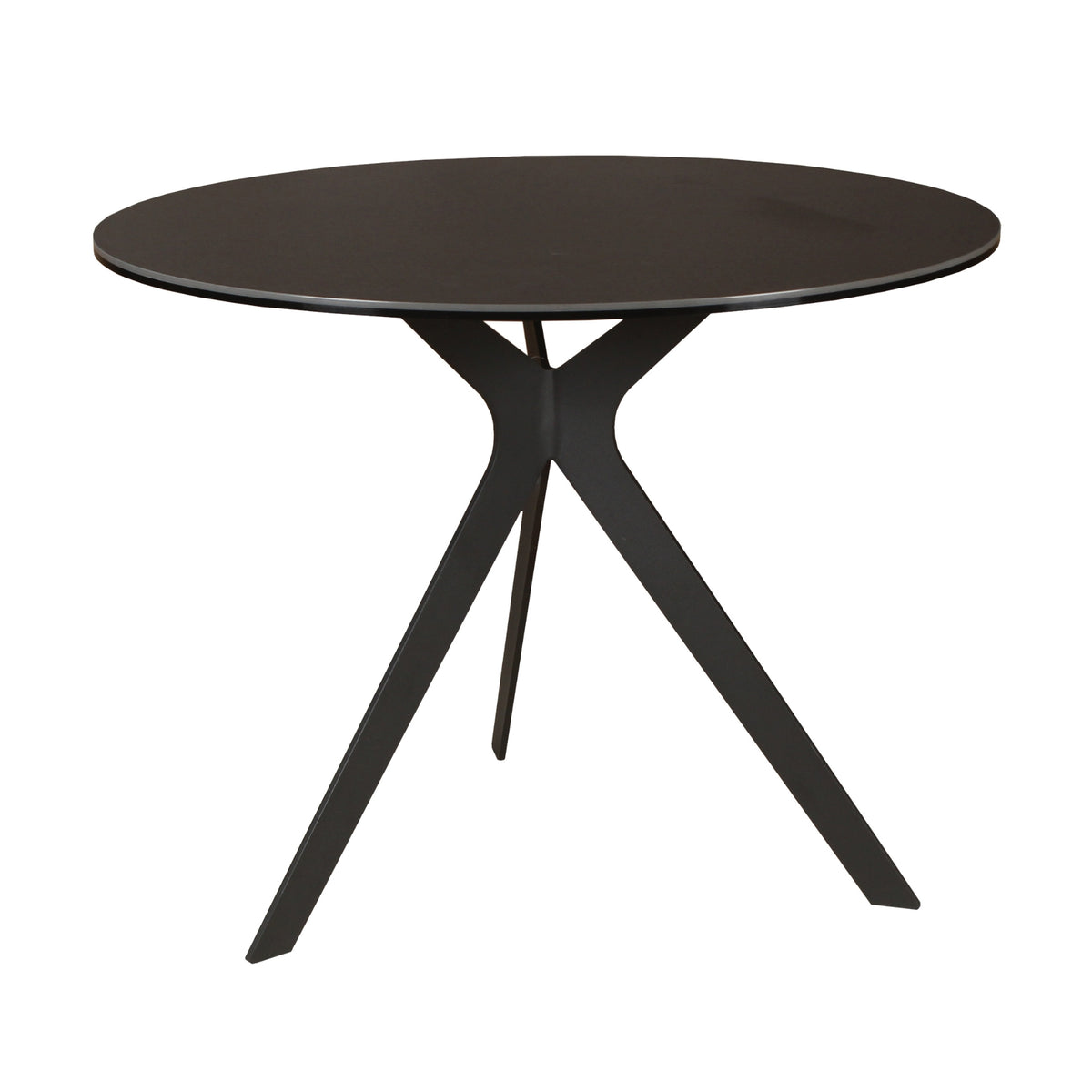 Neo 60cm Side Table Ceramic Tempered Glass Top Dark Grey