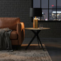 Neo 60cm Side Table Ceramic Tempered Glass Top Dark Grey