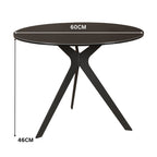 Neo 60cm Side Table Ceramic Tempered Glass Top Dark Grey