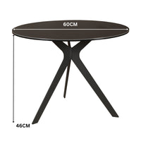 Neo 60cm Side Table Ceramic Tempered Glass Top Dark Grey