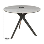 Neo 60cm Side Table Ceramic Tempered Glass Top White