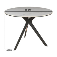 Neo 60cm Side Table Ceramic Tempered Glass Top White