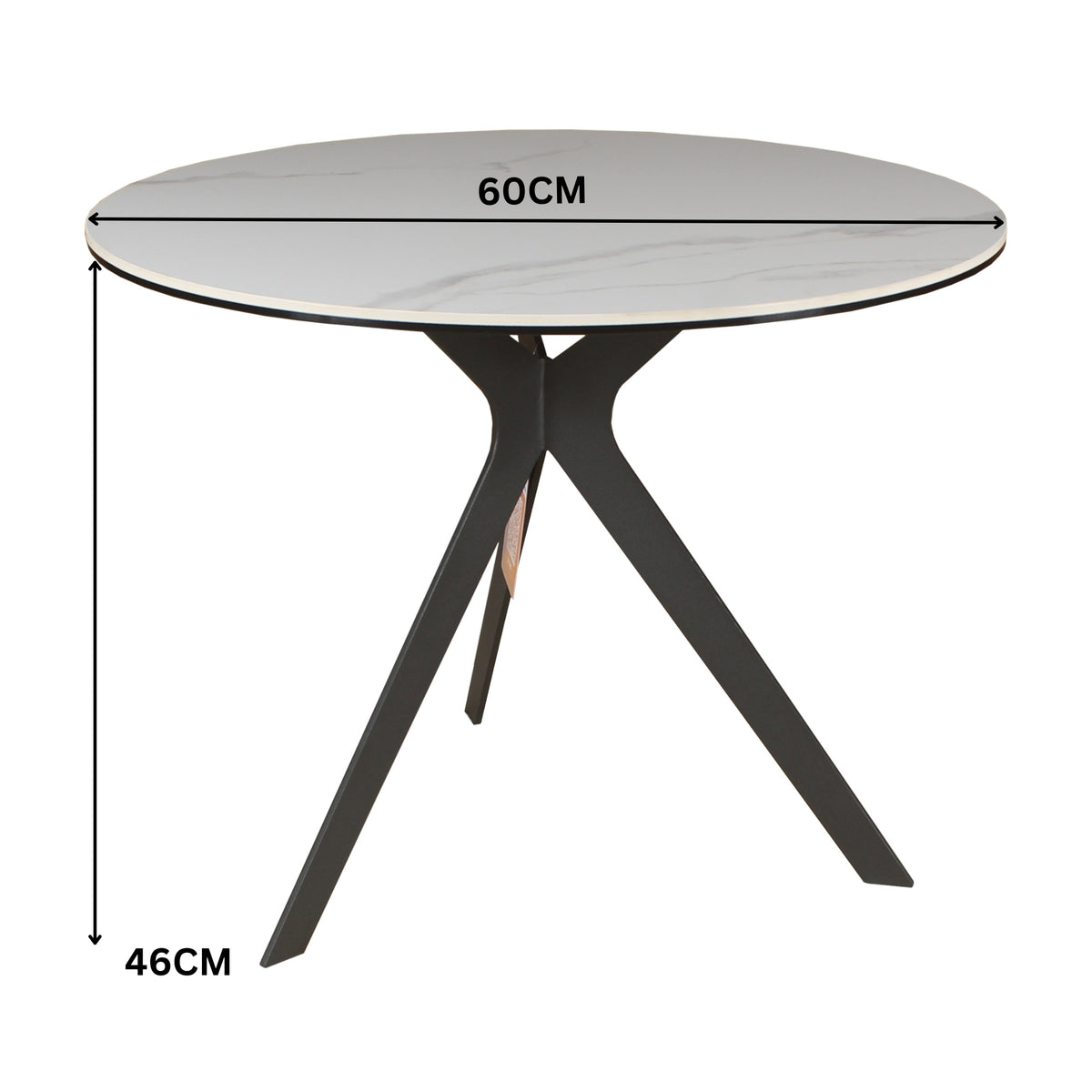 Neo 60cm Side Table Ceramic Tempered Glass Top White
