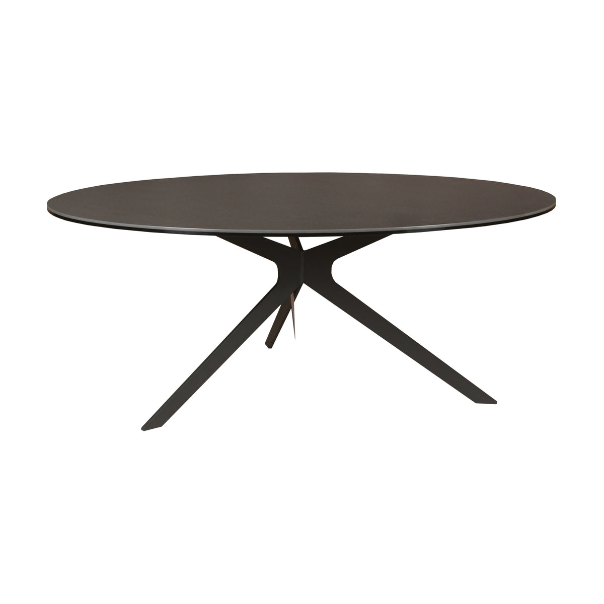 Neo 90cm Coffee Table Ceramic Tempered Glass Top Dark Grey