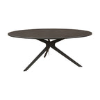 Neo 90cm Coffee Table Ceramic Tempered Glass Top Dark Grey