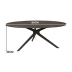 Neo 90cm Coffee Table Ceramic Tempered Glass Top Dark Grey