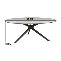 Neo 90cm Coffee Table Ceramic Tempered Glass Top White