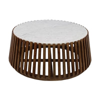 Nesst 110cm Marble Coffee Table Oak White