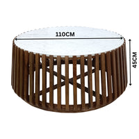 Nesst 110cm Marble Coffee Table Oak White