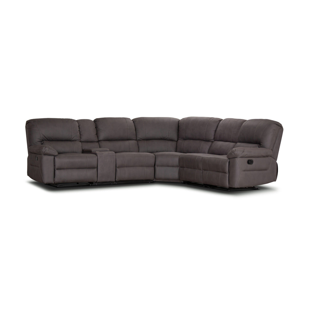 New Jersey 4 Seater Corner Modular Recliner Sofa Rhino Fabric Lounge Coffee Brown
