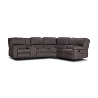 New Jersey 4 Seater Corner Modular Recliner Sofa Rhino Fabric Lounge Coffee Brown