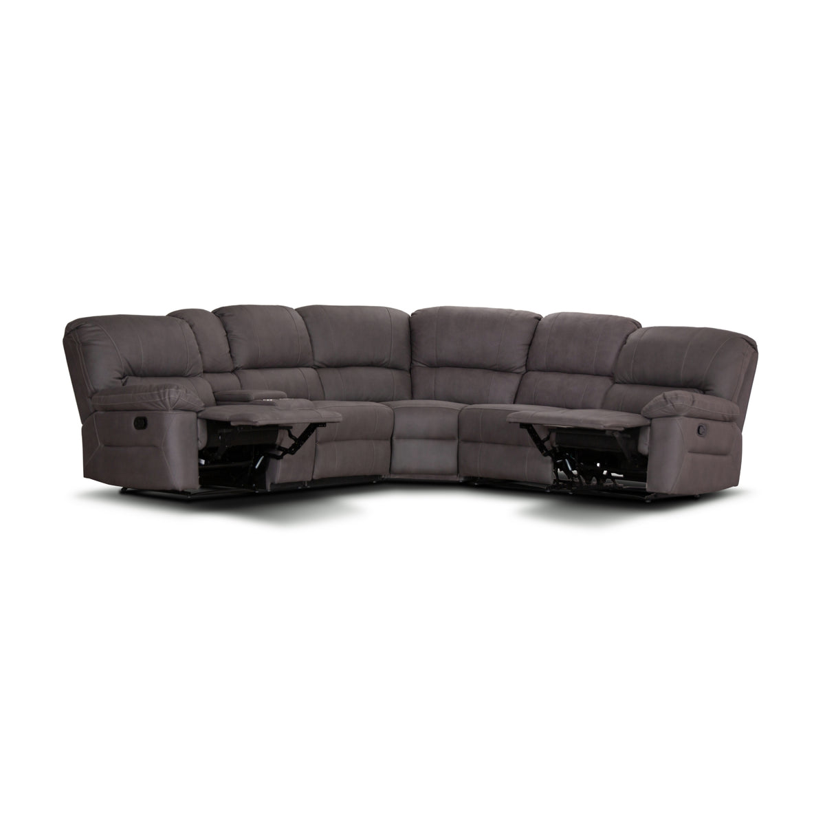 New Jersey 4 Seater Corner Modular Recliner Sofa Rhino Fabric Lounge Coffee Brown