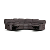 New Jersey 4 Seater Corner Modular Recliner Sofa Rhino Fabric Lounge Coffee Brown