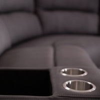New Jersey 4 Seater Corner Modular Recliner Sofa Rhino Fabric Lounge Coffee Brown
