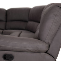 New Jersey 4 Seater Corner Modular Recliner Sofa Rhino Fabric Lounge Coffee Brown