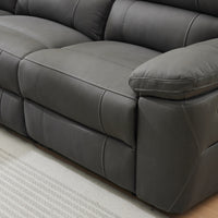 New Jersey 4 Seater Corner Modular Recliner Sofa Rhino Fabric Lounge Jet Grey