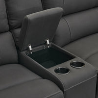 New Jersey 4 Seater Corner Modular Recliner Sofa Rhino Fabric Lounge Jet Grey