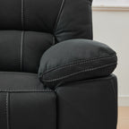 New Jersey 4 Seater Corner Modular Recliner Sofa Rhino Fabric Lounge Onyx Black