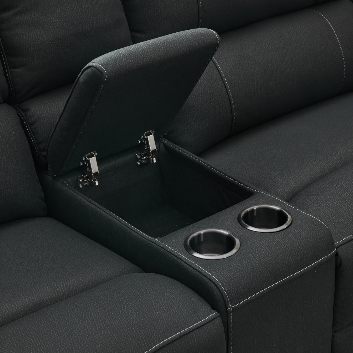 New Jersey 4 Seater Corner Modular Recliner Sofa Rhino Fabric Lounge Onyx Black